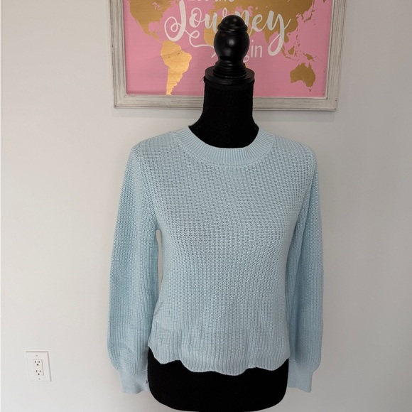 Bp Blue Knit Crop Sweater (XXS) - Picture 2 of 7